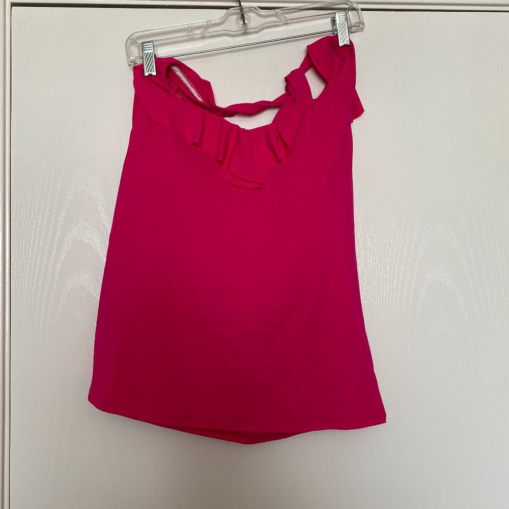 NEW chaps ruffle halter bathing suit top